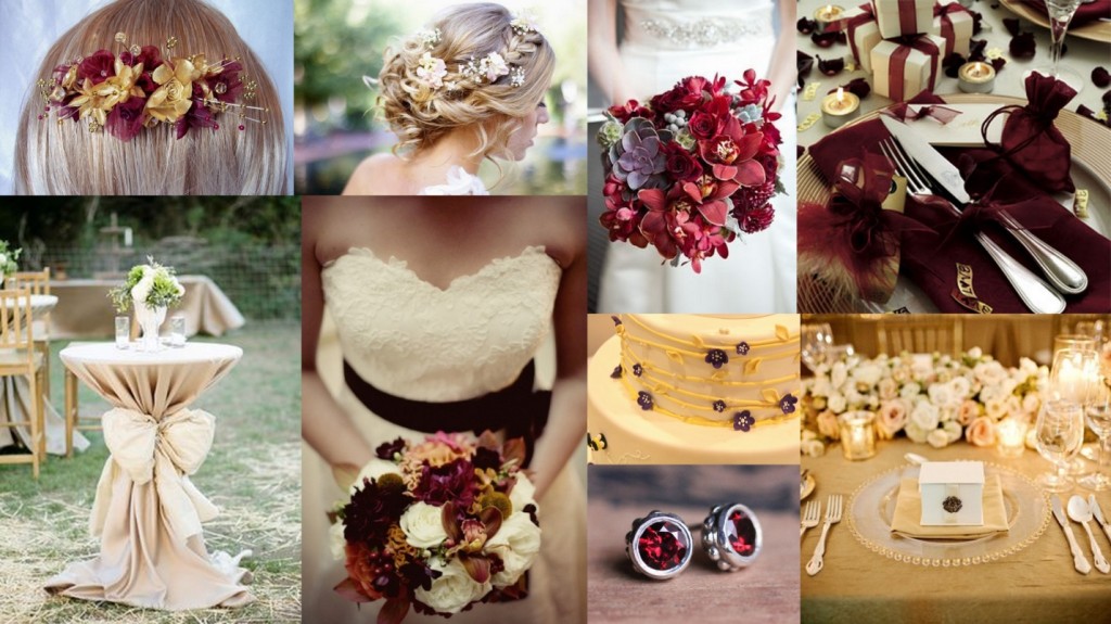 Gold & Burgundy Theme Wedding