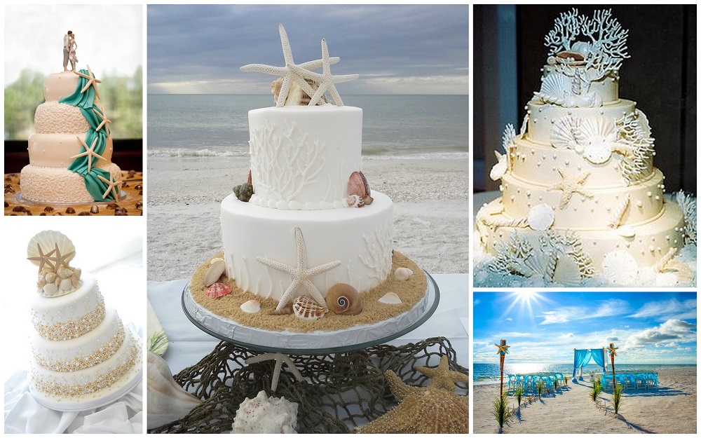 Beach wedding cakes - 123WeddingCards