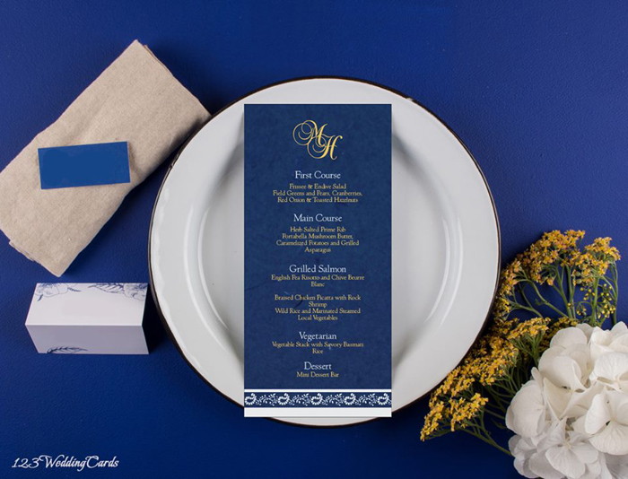 Menu Cards - 123WeddingCards