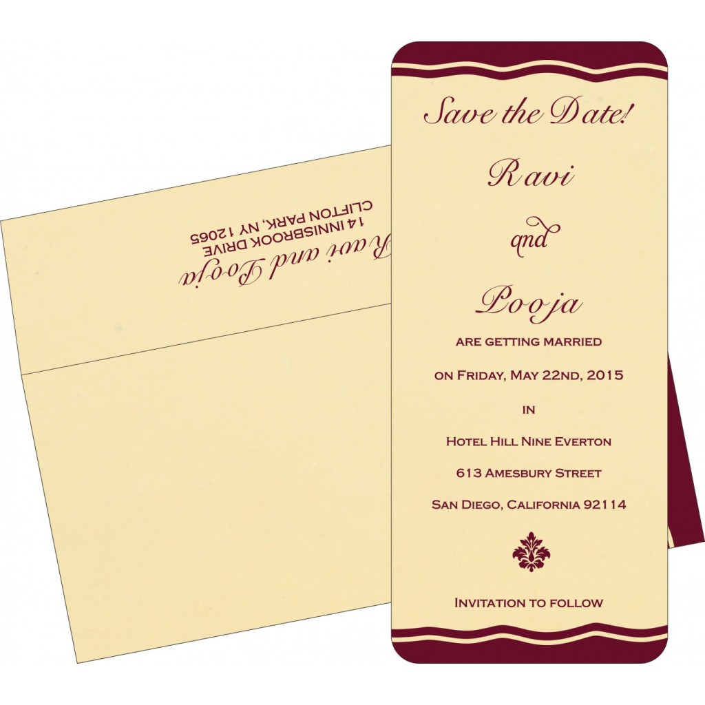 Save The Date Wedding Invitation