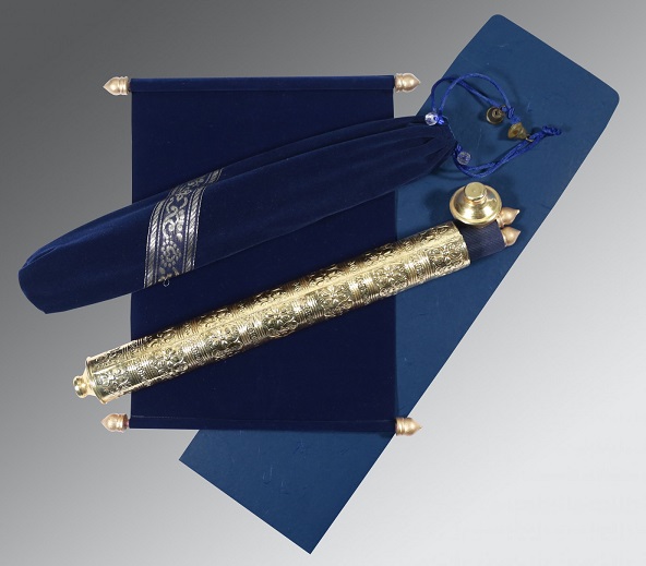 Designer Blue Scroll Invitation - SC-5005F - 123WeddingCards