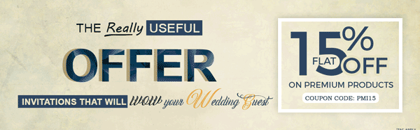 Offers on Premium Invitations - 123WeddingCards