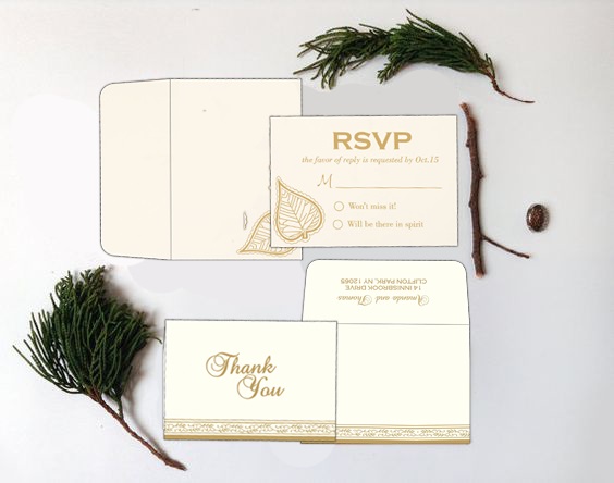 Rsvp and Thank you invitations - 123WeddingCards