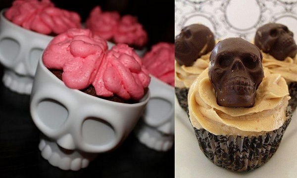 skeleton shape cupcakes