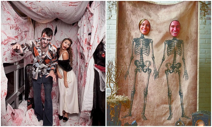 spooky haloween wedding photo-booth