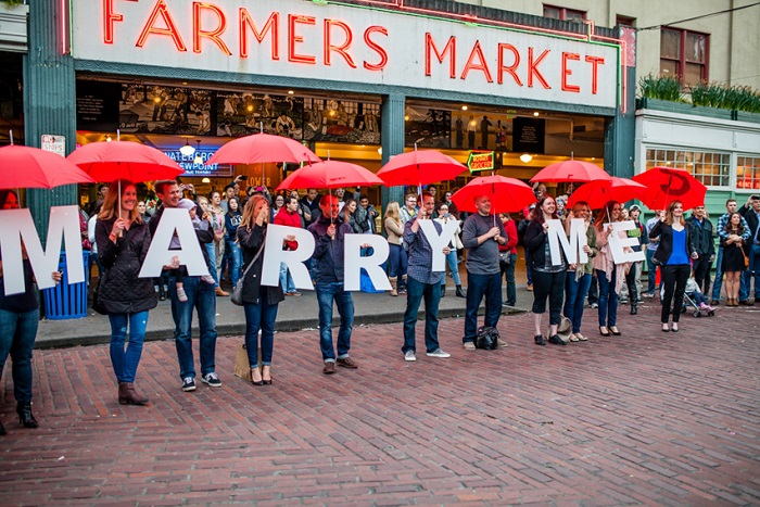 In the middle of farmer market