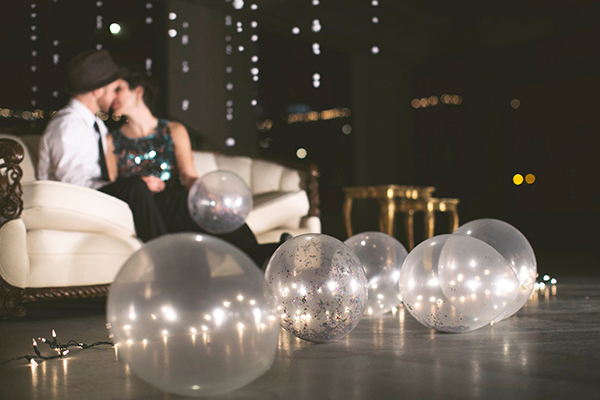 clear balloons filled with confetti