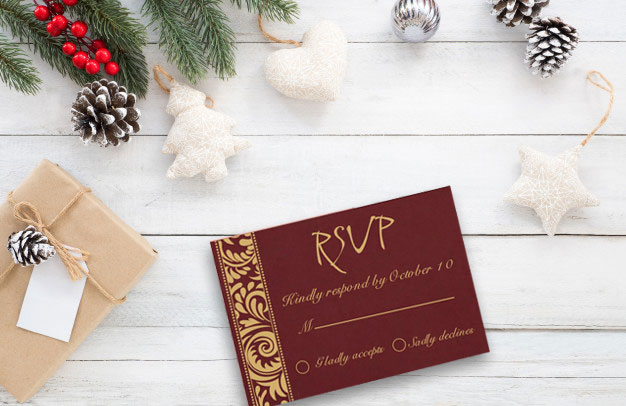 Christmas Theme RSVP Cards - 123WeddingCards