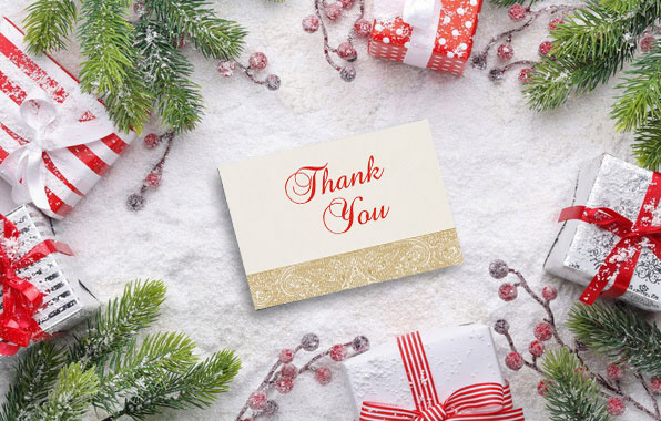 Christmas Theme Thank You Cards by 123WeddingCards