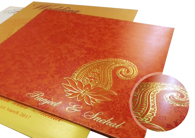 paisley theme wedding invitation - 123WeddingCards