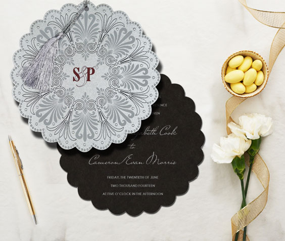 Geometric patterns and designs in wedding invitations from 123WeddingCards
