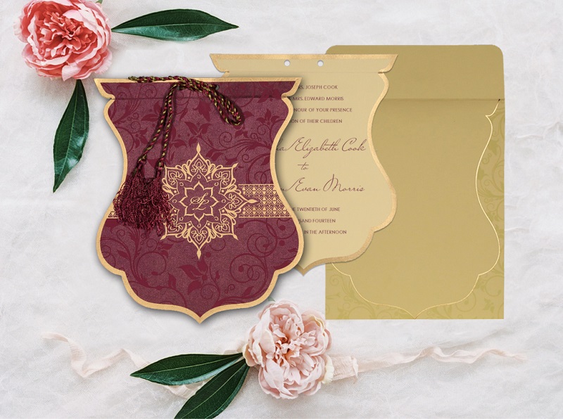 PURPLE SHIMMERY FLORAL THEMED - SCREEN PRINTED WEDDING CARD D-8229K from 123WeddingCards PURPLE SHIMMERY FLORAL THEMED - SCREEN PRINTED WEDDING CARD D-8229K from 123WeddingCards