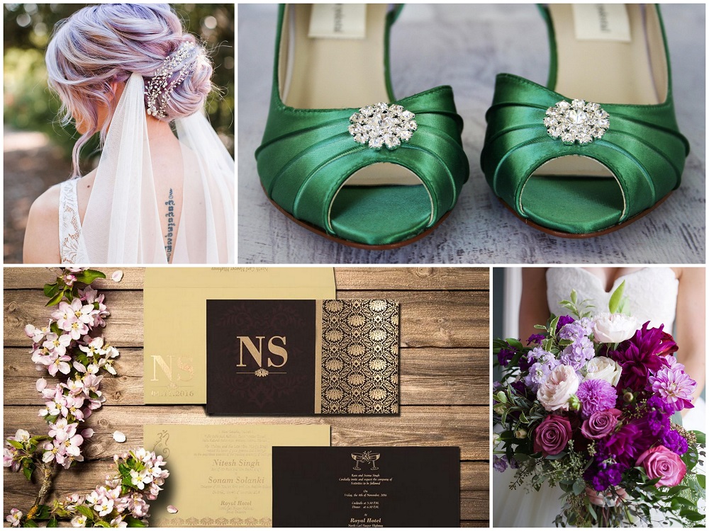 Color Palettes Combinations - 2018 - Custom Green, Gold, White, Mauve