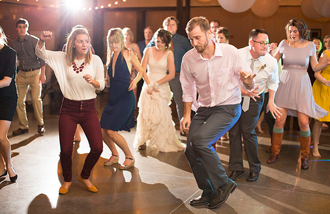 Wedding Guests dancing in a wedding