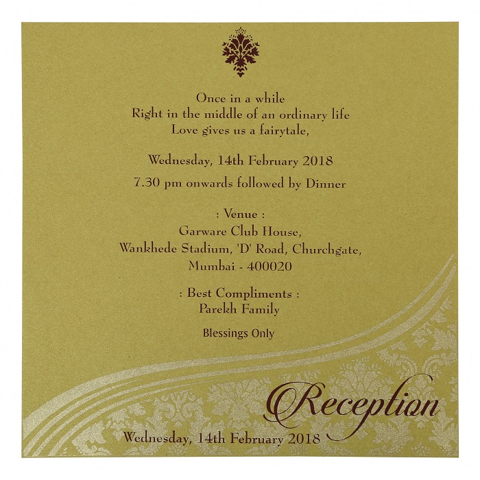 Date and time in wedding invitation