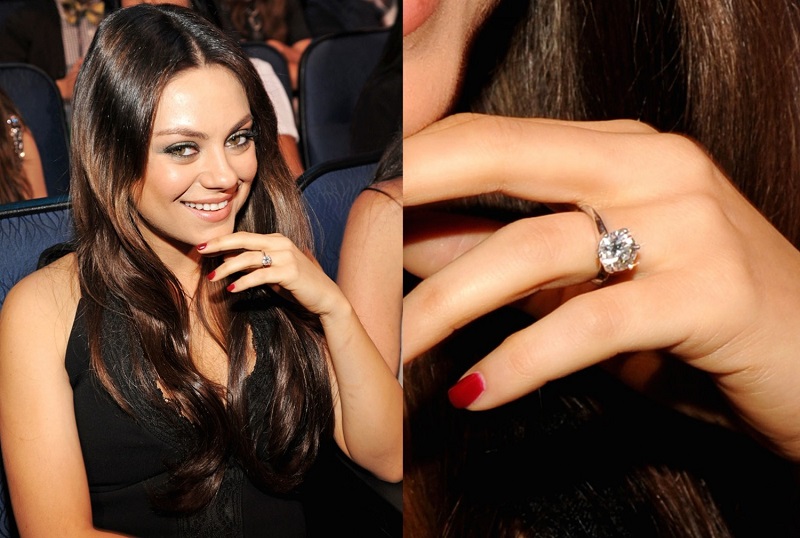 Mila Kunis & Ashton Kutcher engagement ring