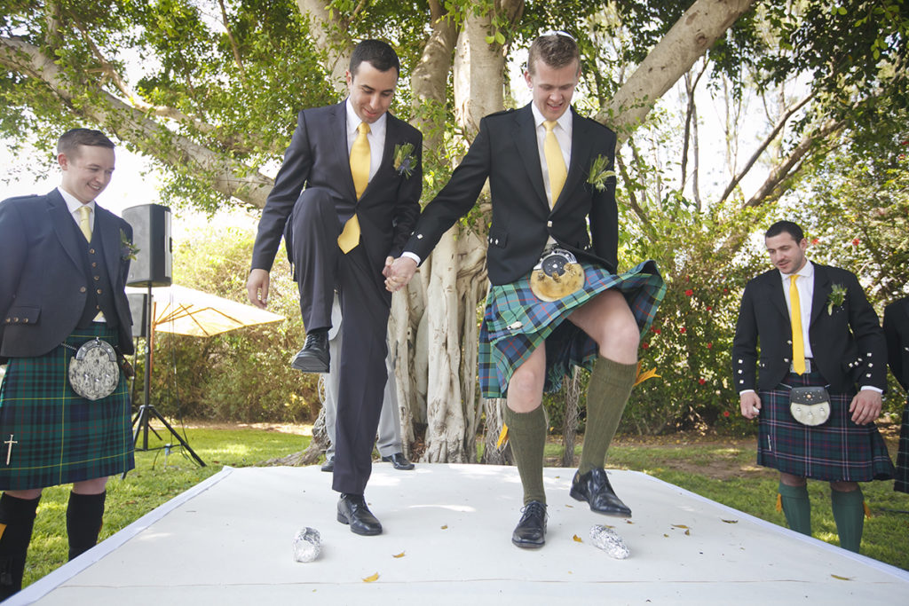 wedding guest participating in a wedding tradition