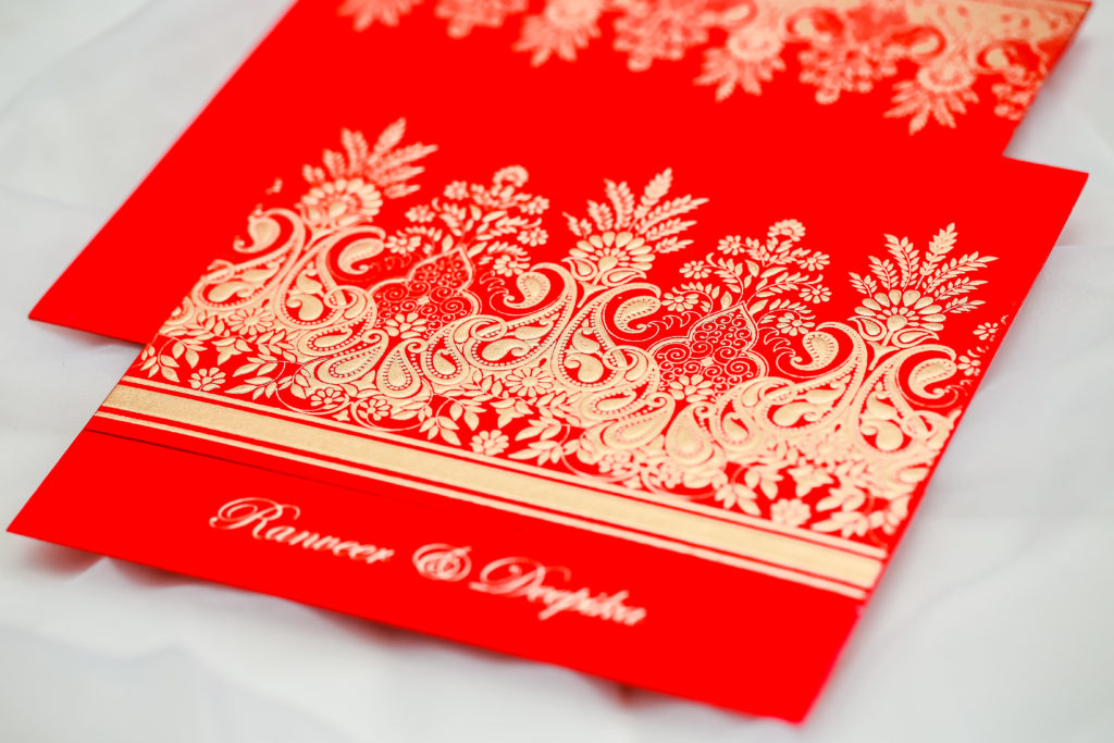 Christmas Inspired Red wedding invitation by 123WeddingCards