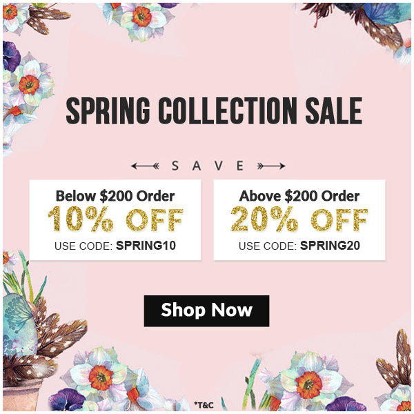 Spring Collection Sale 2019, Up to 20% Off on wedding cards- 123WeddingCards