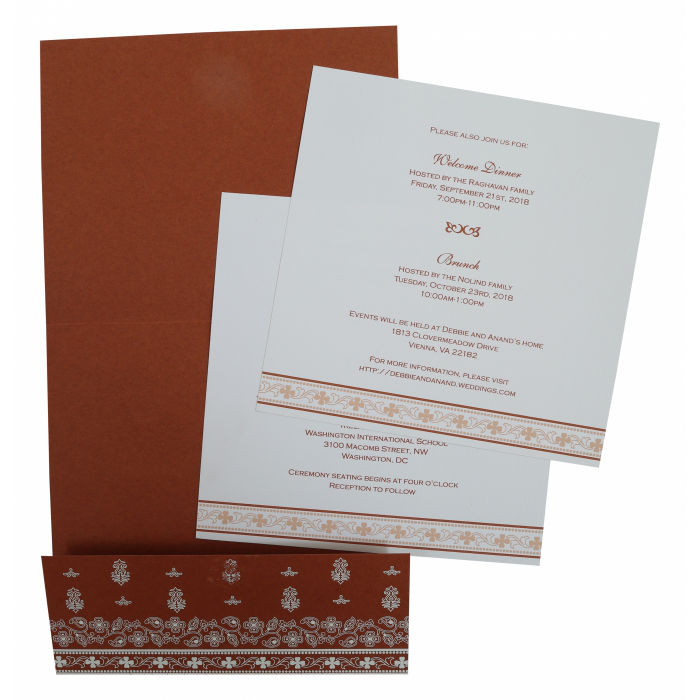 BRICK RED MATTE WEDDING INVITATION IN-808D