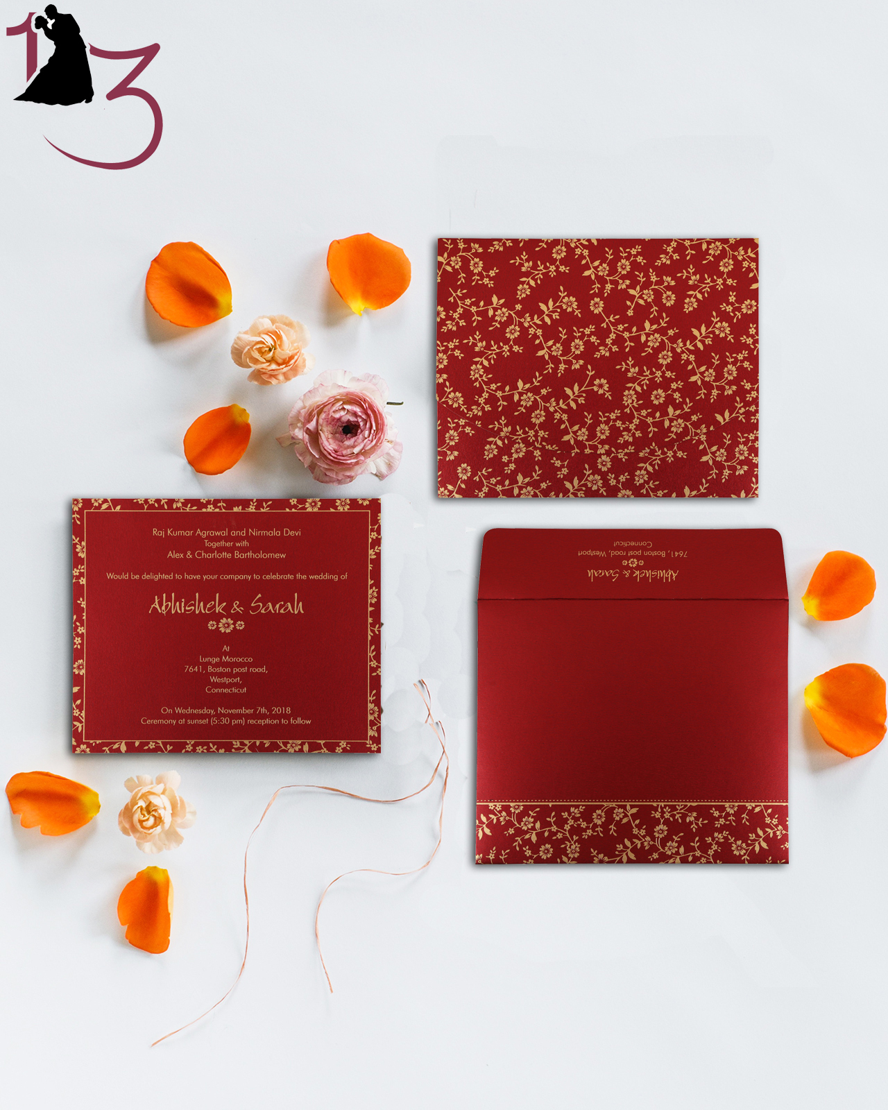 Bring holiday magic with red & white invitations