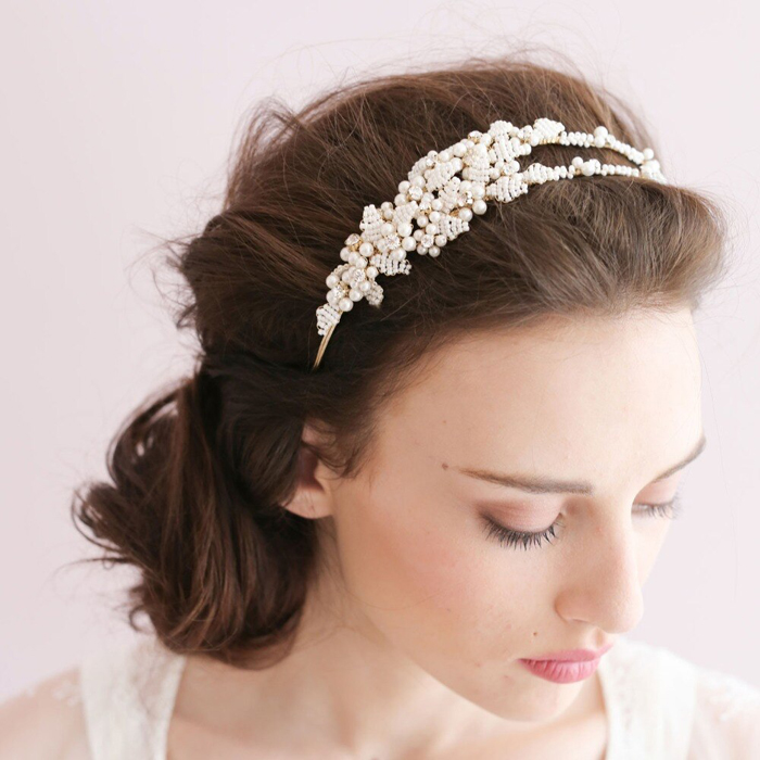 CRYSTAL PAGEANTS WEDDING TIARA BRIDE RHINESTONE CROWN QUEEN BRIDAL HAIR  HEADBAND | eBay