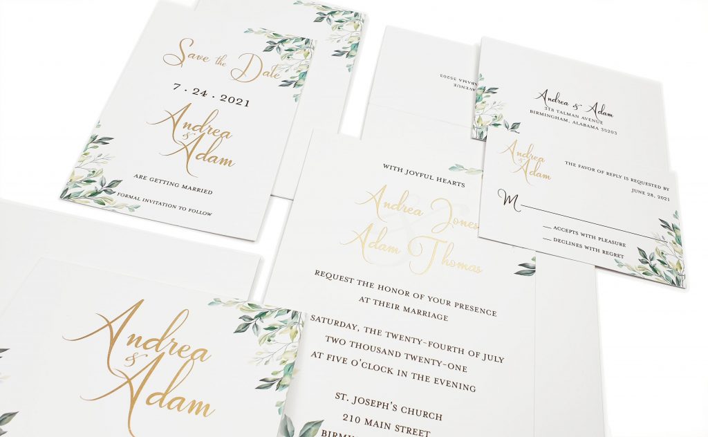 Winter Wedding Invitations In Green & Nature