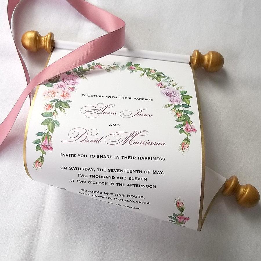 Scroll Wedding Invitations, Scroll Invitations